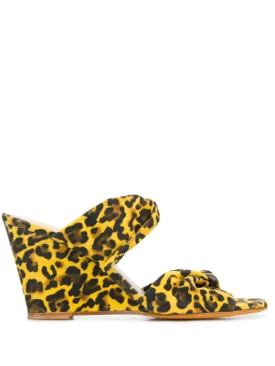 Maryam Nassir Zadeh Carine Leopard-print Wedge Sandals In Yellow