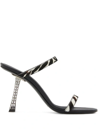 Giuseppe Zanotti Farrah Zebra Sandals In Schwarz