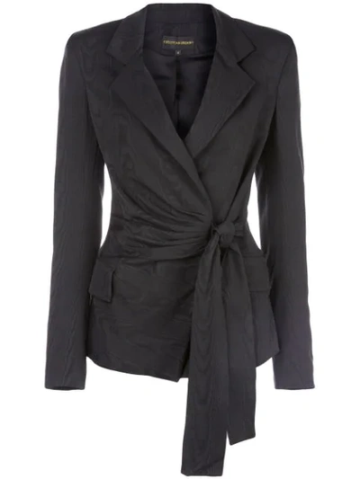 Christian Siriano Wrap Front Blazer In Black