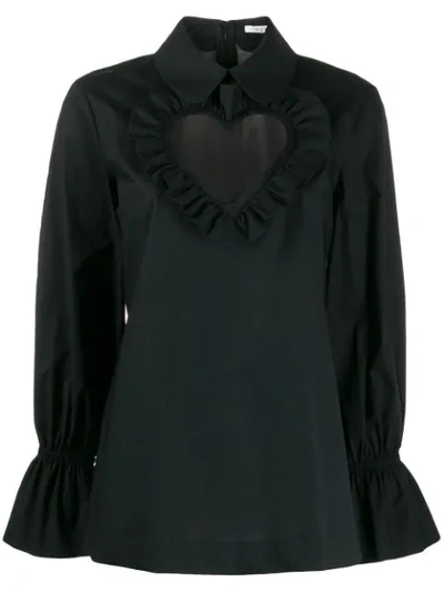 Vivetta Heart Neck Blouse In Black