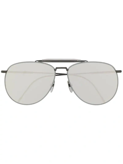 Thom Browne Aviator Frame Sunglasses In Black