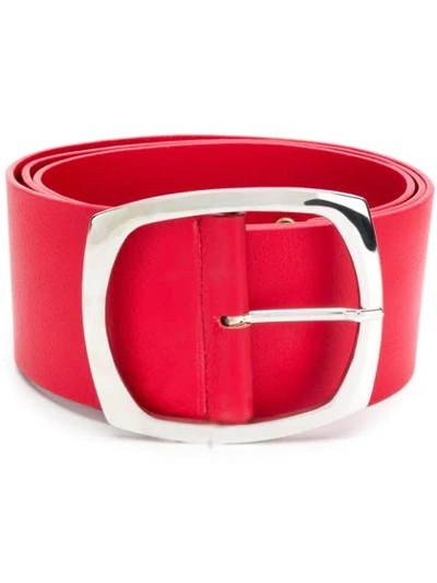 Amen Large Square-buckle Belt In Red