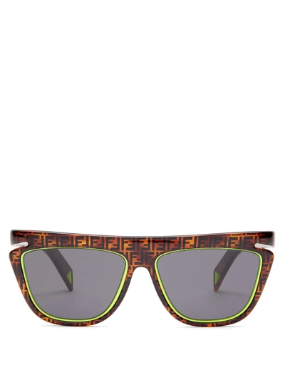 Fendi D-frame Tortoiseshell-acetate Sunglasses In Havana Green