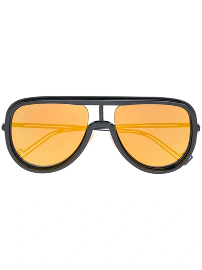 Fendi Futuristic Statement Lens Sunglassesovers In Black