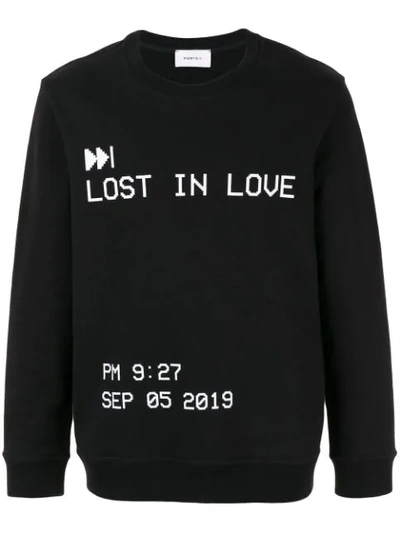 Ports V Lost In Love Print Sweatshirt In Black
