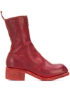 Guidi Calf-length Zip-up Boots In Red
