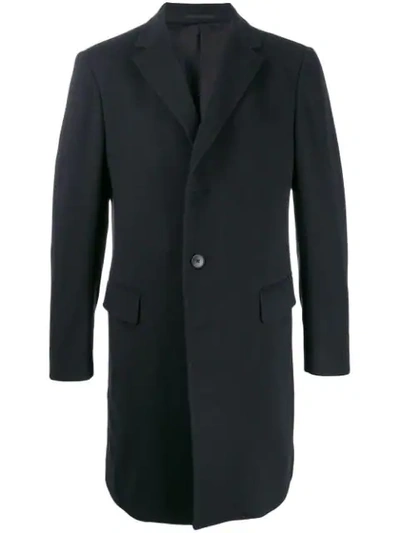 Z Zegna Mid-length Single-breasted Coat In Blue
