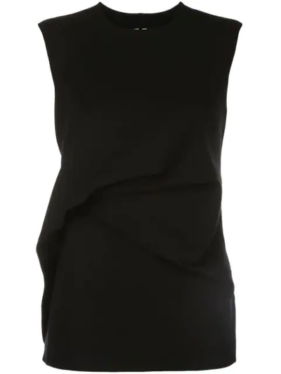 Rick Owens Draped Sleeveless Top In Black