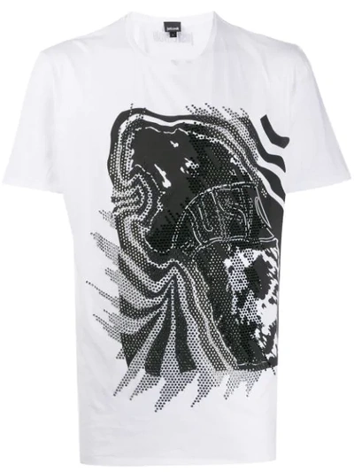 Just Cavalli Embellished Graphic-print T-shirt In White