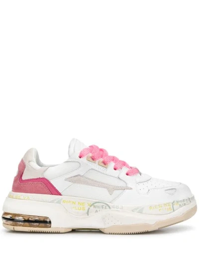 Premiata Panelled Lace-up Trainers In White