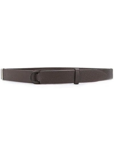 Orciani Nobuckle Textured Belt In Brown