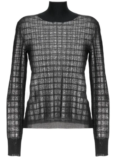 Chloé Geometric Knitted Top In Black