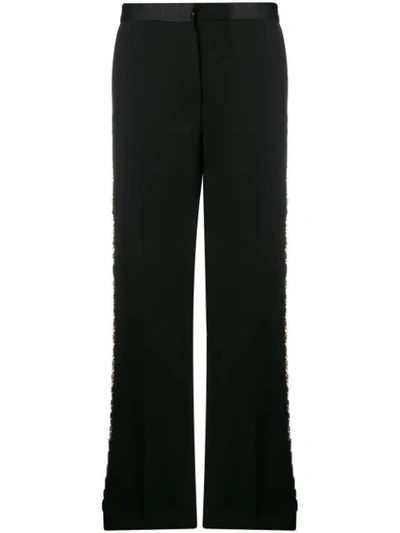 Versace Greca-chain Tailored Trousers In Black