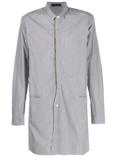 Johnundercover Striped Extra Long Shirt In White
