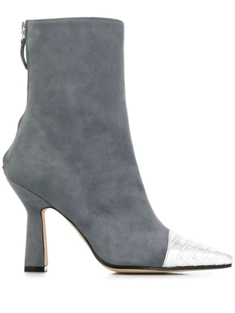 blue calf length boots