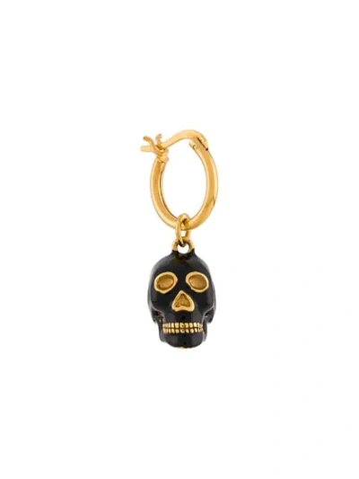 True Rocks Black & Gold Skull On Gold Hoop