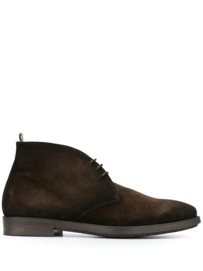 Officine Creative Flat Lace-up Boots In Brown