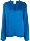 Forte Forte V-neck Blouse In Blue