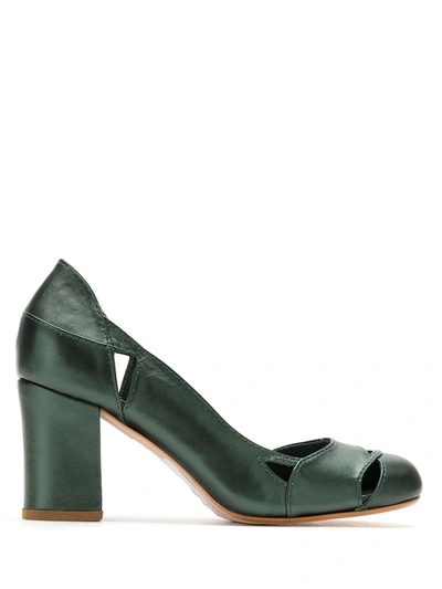 Sarah Chofakian Bruxelas Leather Pumps In Green