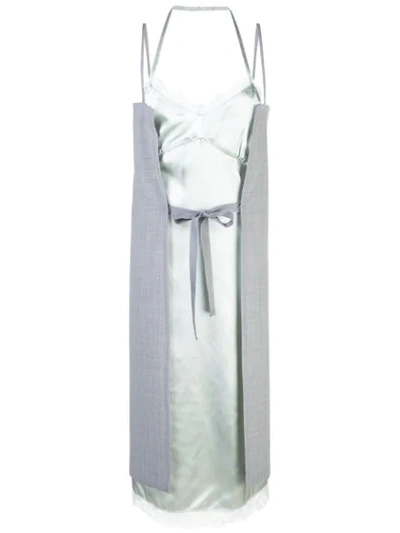 Mm6 Maison Margiela Bi-material Strappy Dress In Grey