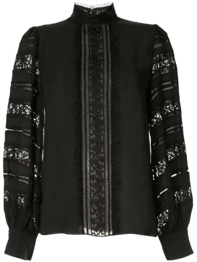 Andrew Gn Lace-detail Blouse In Black