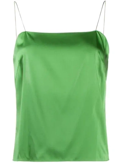 Alexandre Vauthier Loose Fit Silk Slip Vest In Green