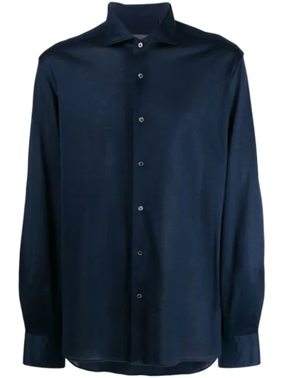Corneliani Loose-fit Plain Shirt In Blue