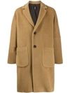 Hevo Single-breasted Midi Coat In Neutrals