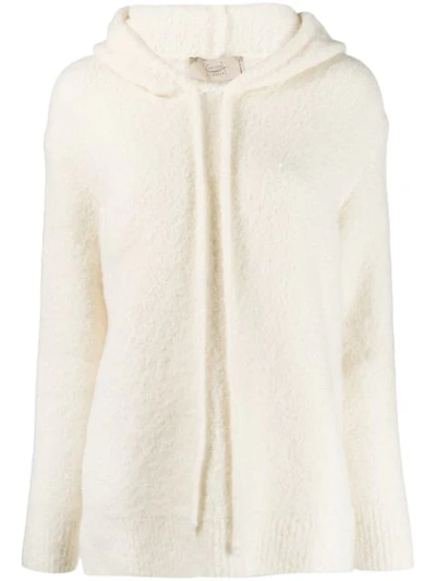 Maison Flaneur Hooded Knit Jumper In White