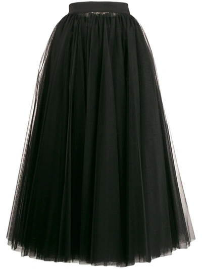Dolce & Gabbana Long Tulle Full Skirt In Black