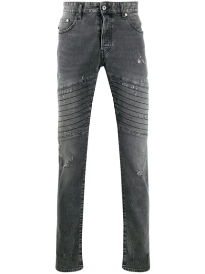Just Cavalli Distressed Detail Denim Jeans In Grey