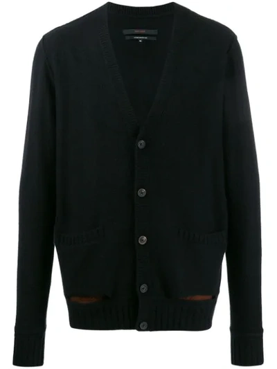 Ziggy Chen Cashmere Button Cardigan In Black