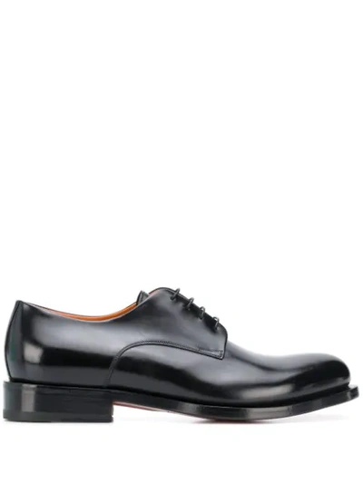 Santoni Lace-up Derby Shoes In N01 Nero