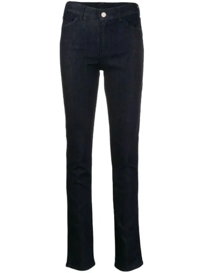 Emporio Armani High Waisted Skinny Jeans In Blue