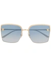 Cartier Panthère De  Square-frame Sunglasses In Gold