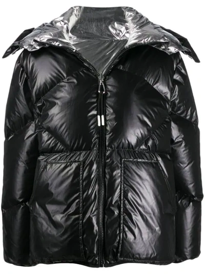 Sandro Reversible Puffer Jacket In Black