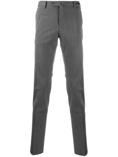 Pt01 Skinny Twill Trousers In Grey