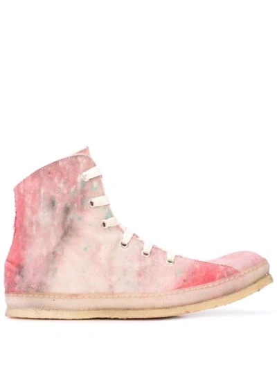 A Diciannoveventitre Distressed High Top Sneakers In Abstract