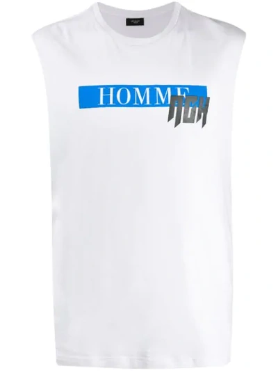 Not Guilty Homme Logo Print Muscle T-shirt In White