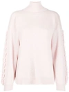 Barrie Cashmere Turtleneck Jumper In Pink