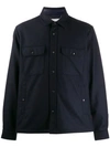 Woolrich Buttoned Pockets Shirt Jacket In Blue