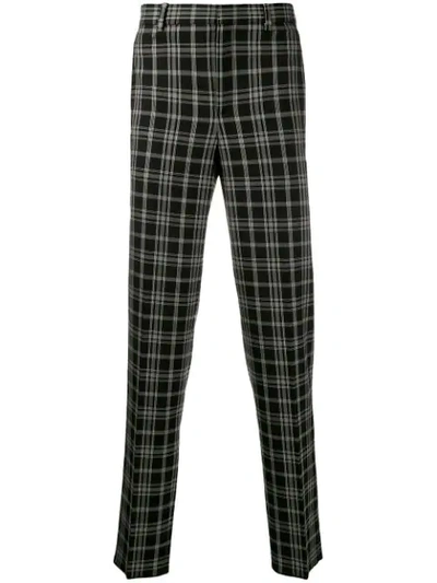 Neil Barrett Check Trousers With French Pocket In Black