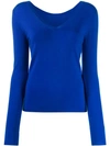 P.a.r.o.s.h Long-sleeve Fitted Top In Blue