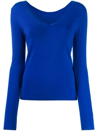 P.a.r.o.s.h Long-sleeve Fitted Top In Blue