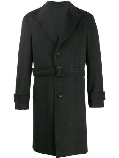 Lardini Einreihiger Mantel In Black