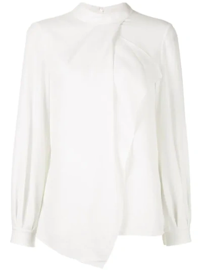 Portspure Front Drape Blouse In White