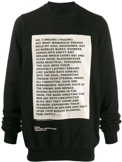 Rick Owens Drkshdw Text Print Sweatshirt In Black
