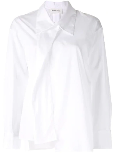 Portspure Folded Placket Shirt In White