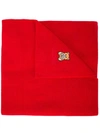 Moschino Teddy Bear Embroidered Scarf In Red