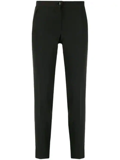 Lédition Slim Fit Cropped Trousers In Black